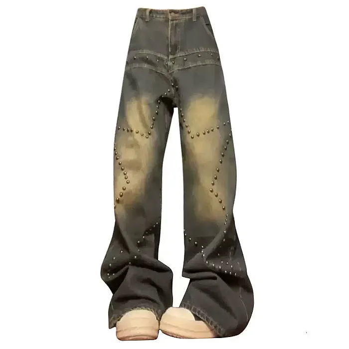 Brown Star Rivet Jeans