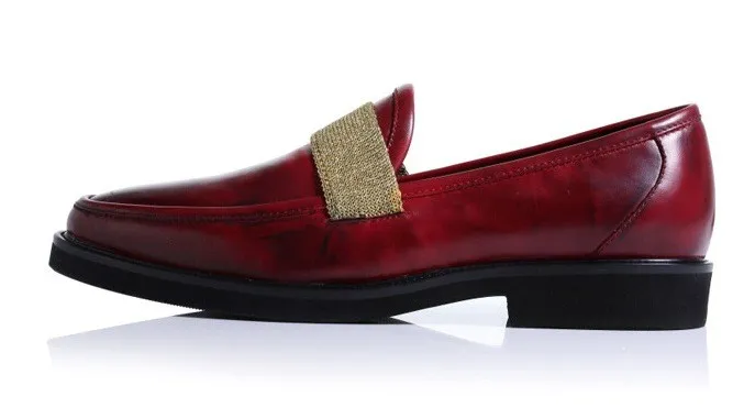 Burgundy Strap Leather Men's Dress Shoes