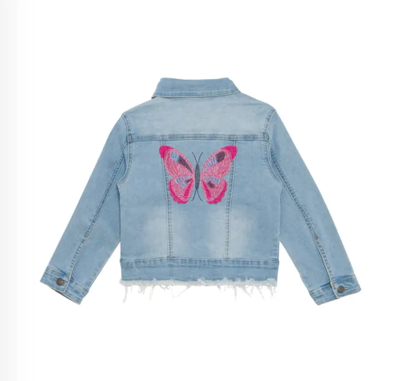 Butterfly Print Denim Jacket