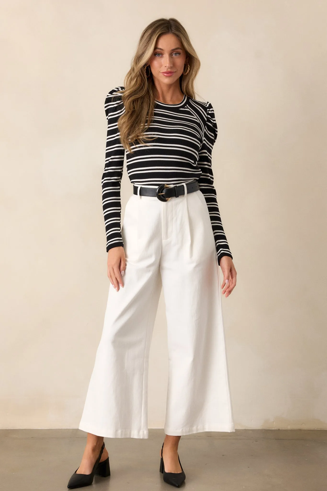 Call It Fate Ivory Wide Leg Cropped Jeans