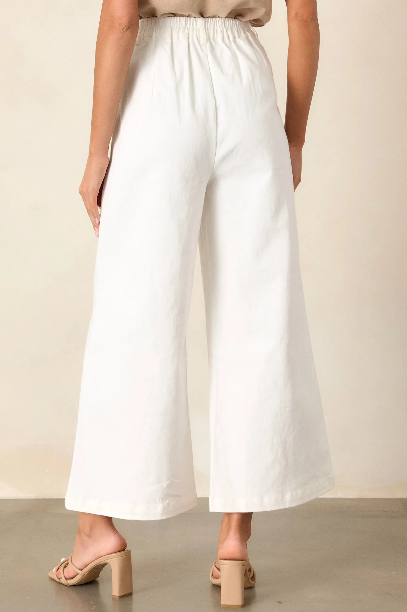 Call It Fate Ivory Wide Leg Cropped Jeans