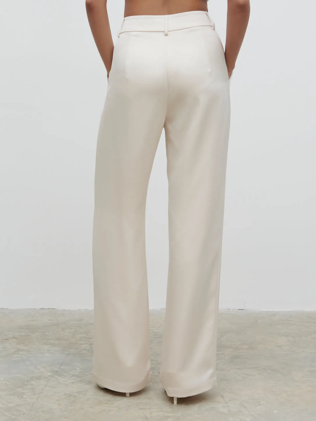 Callie Satin Suit Trousers - Ivory