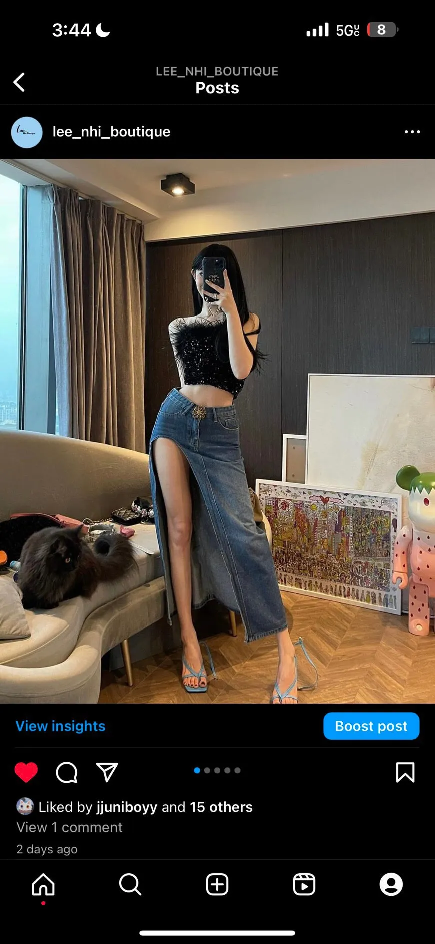 ChiclyNana American denim skirt sexy hot girl retro high waist slim pure lust high slit long skirt