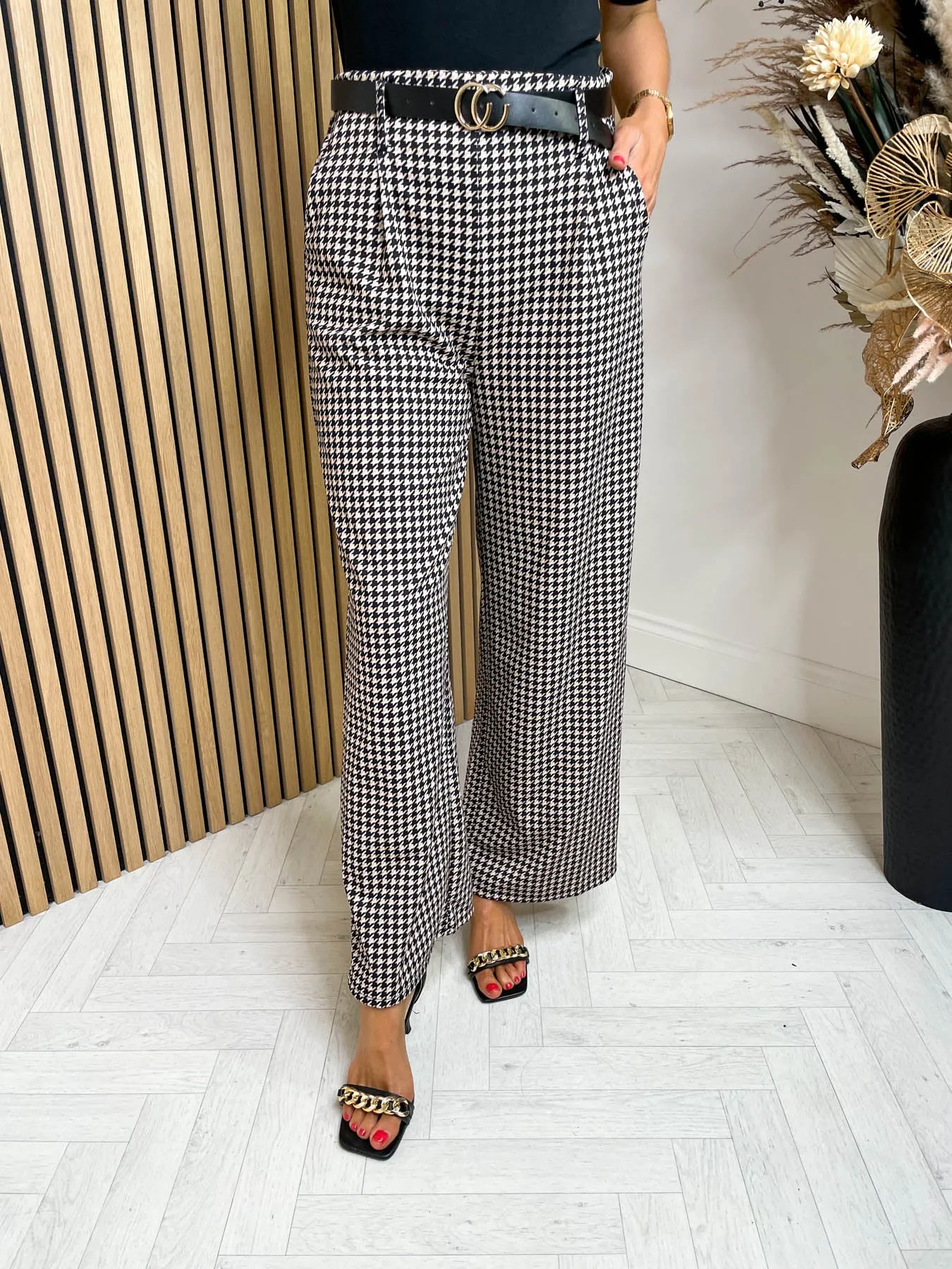 Chloe Trousers - Houndstooth