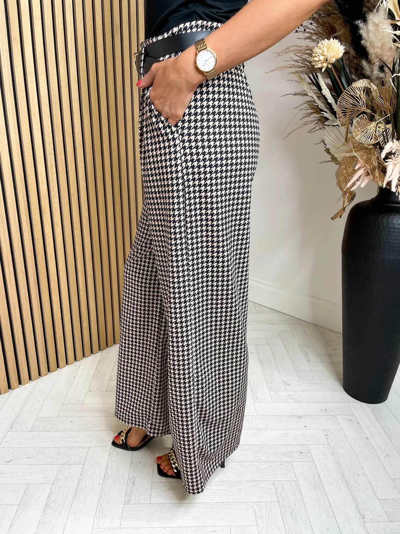 Chloe Trousers - Houndstooth