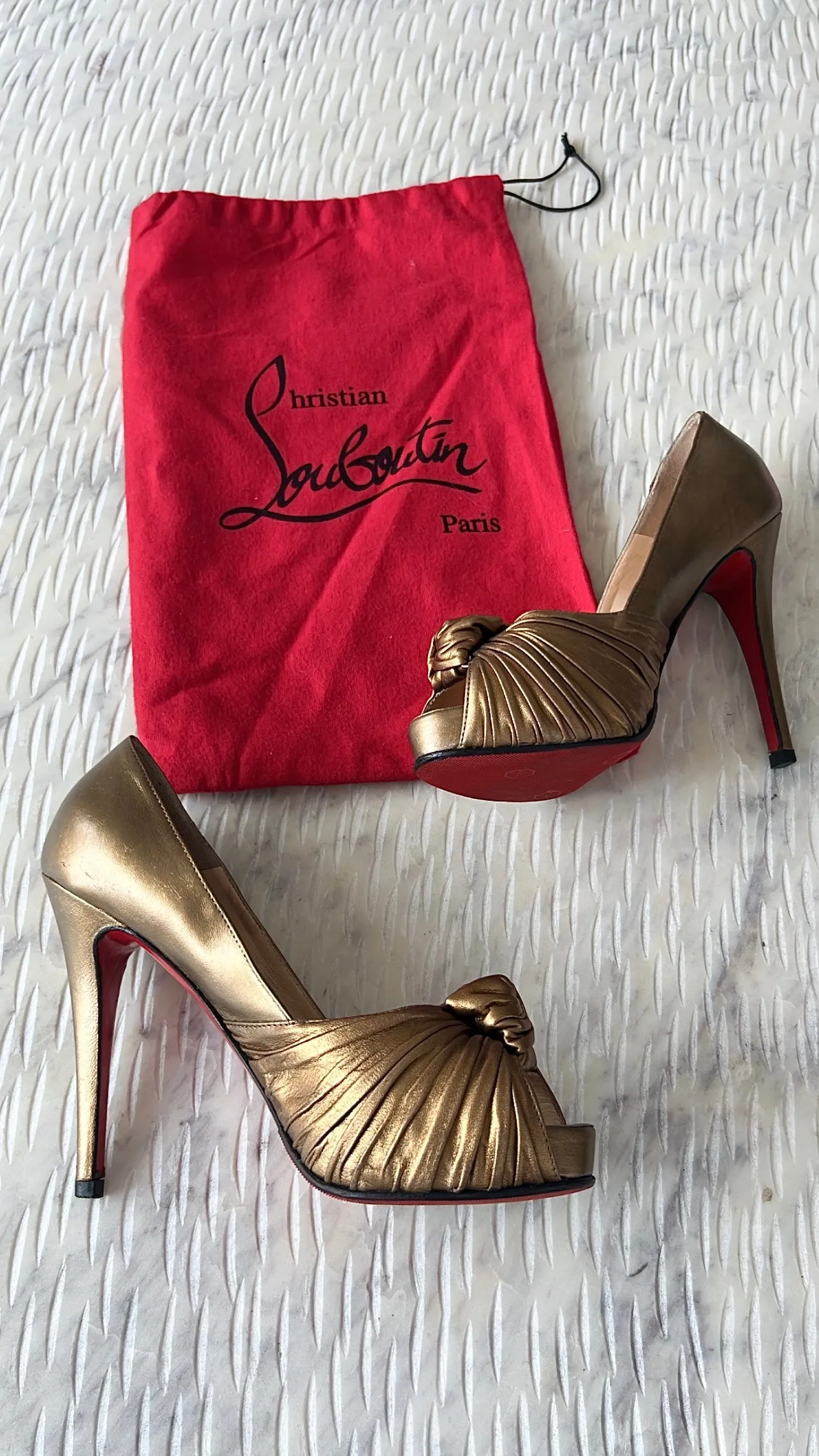 CHRISTIAN LOUBOUTIN-Bronze Lady Gres 120mm Pumps