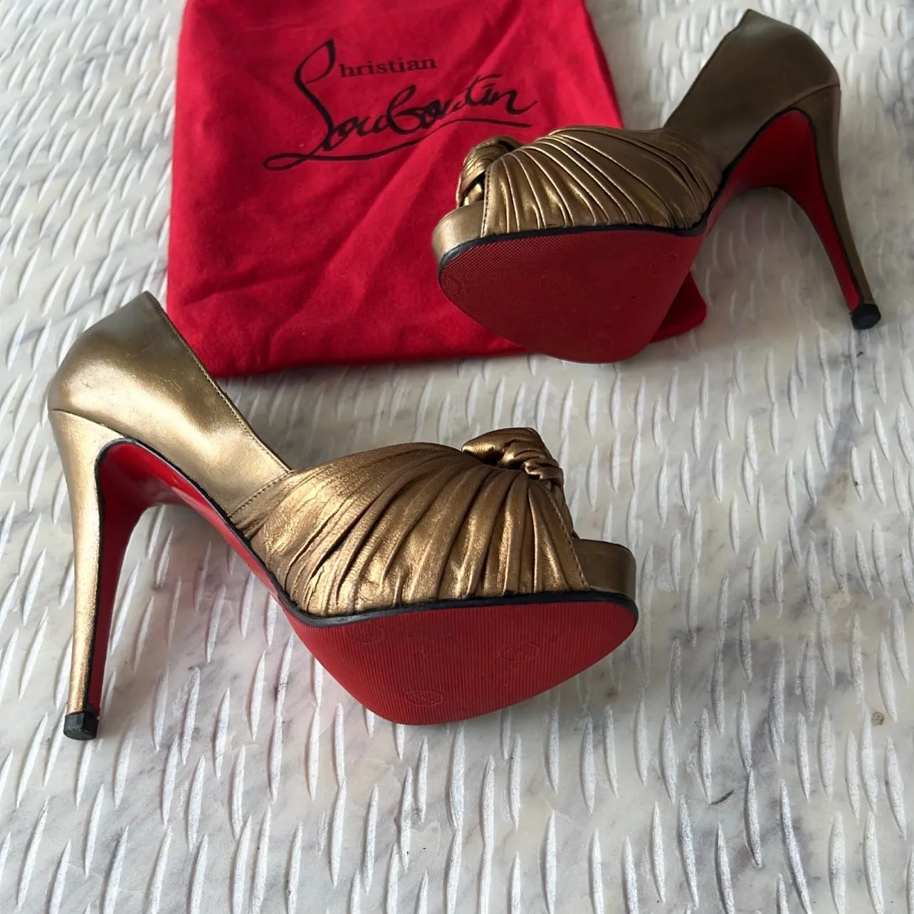 CHRISTIAN LOUBOUTIN-Bronze Lady Gres 120mm Pumps