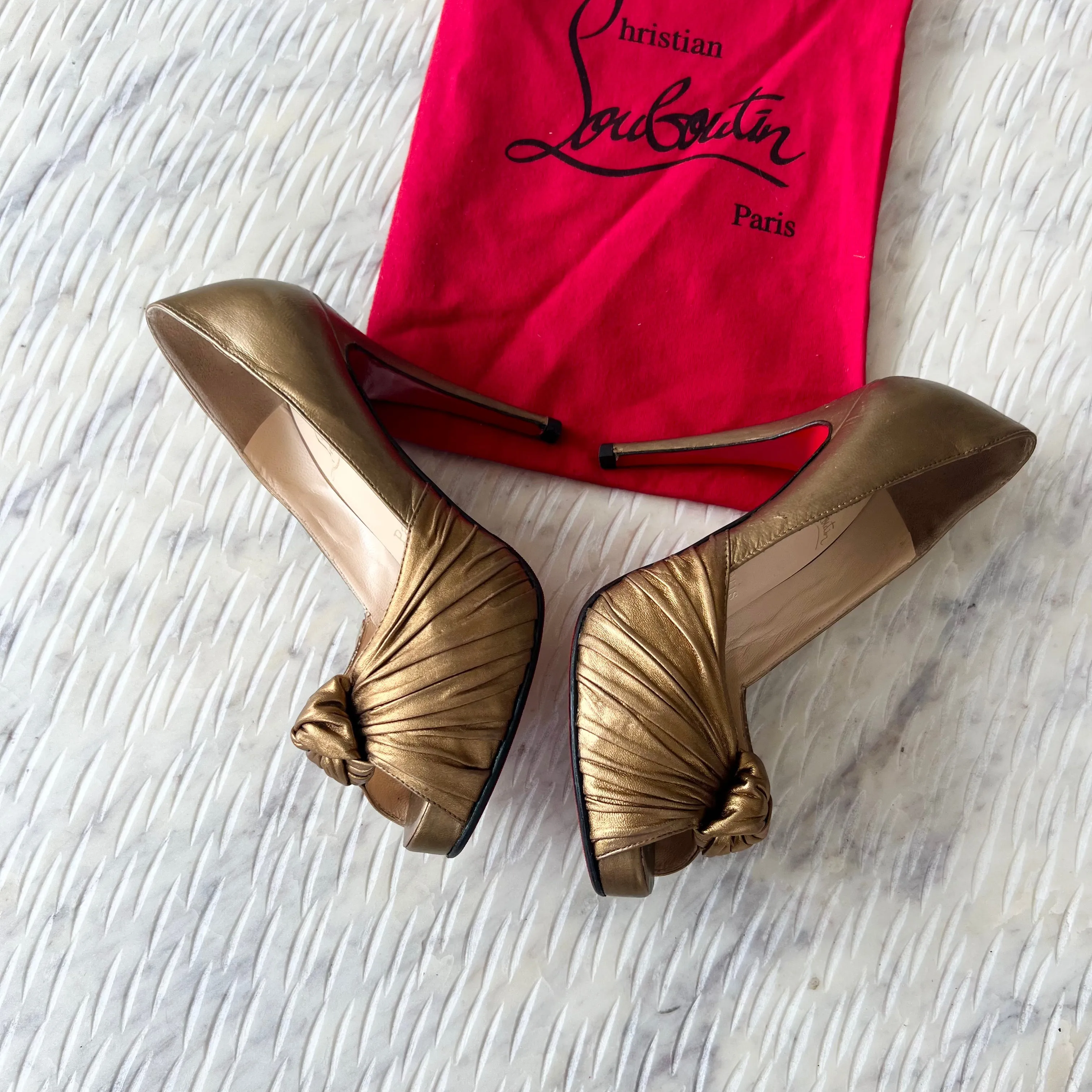 CHRISTIAN LOUBOUTIN-Bronze Lady Gres 120mm Pumps