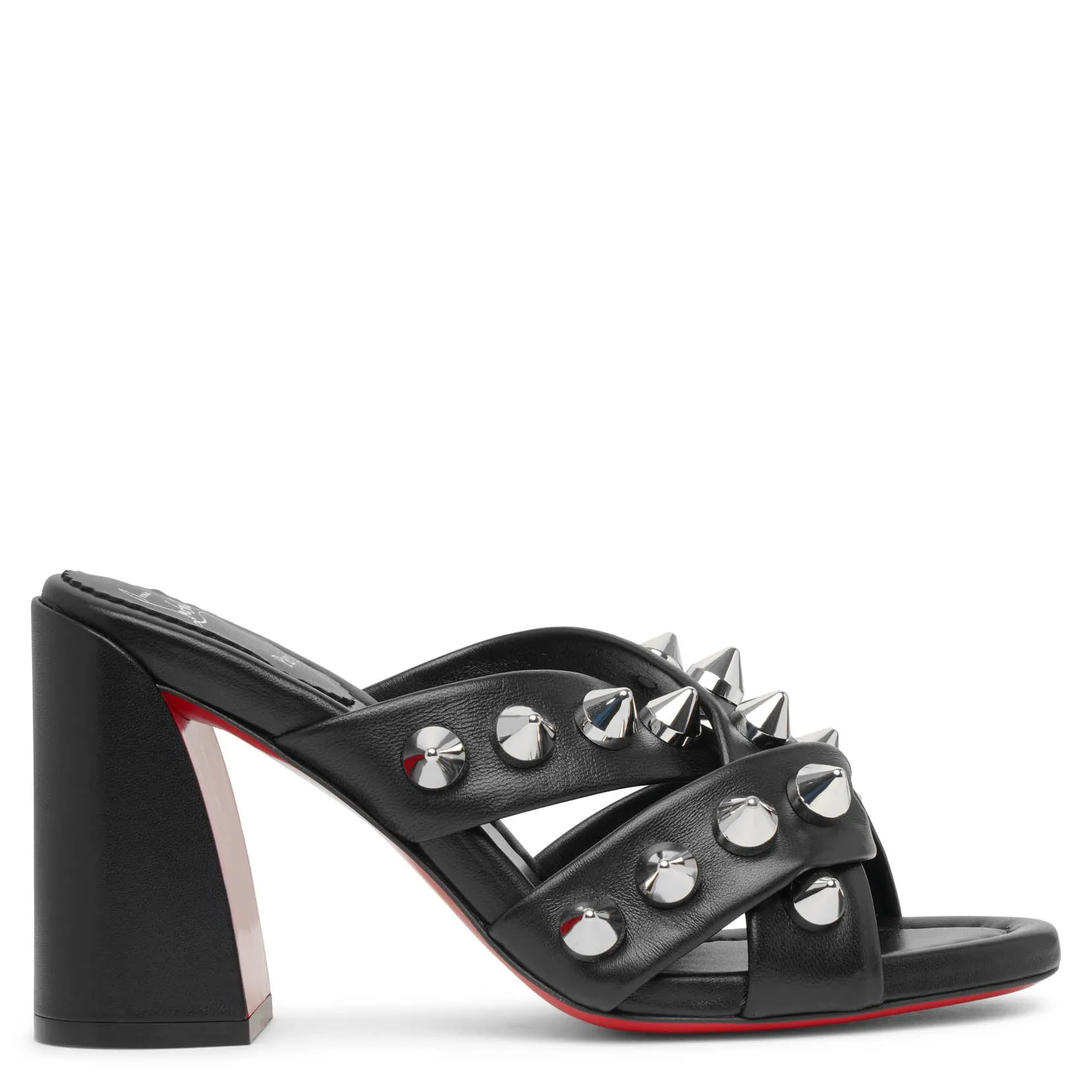 Christian Louboutin Spika club 85 black leather mules