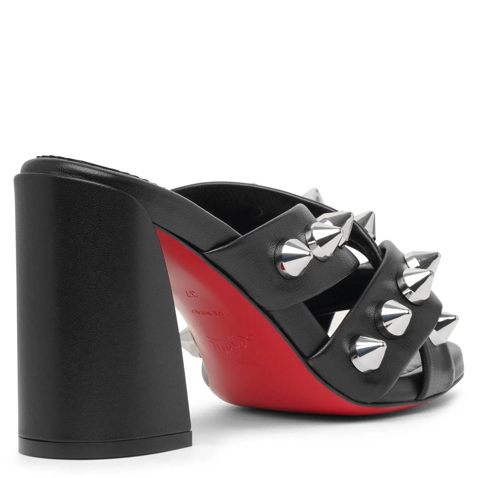 Christian Louboutin Spika club 85 black leather mules