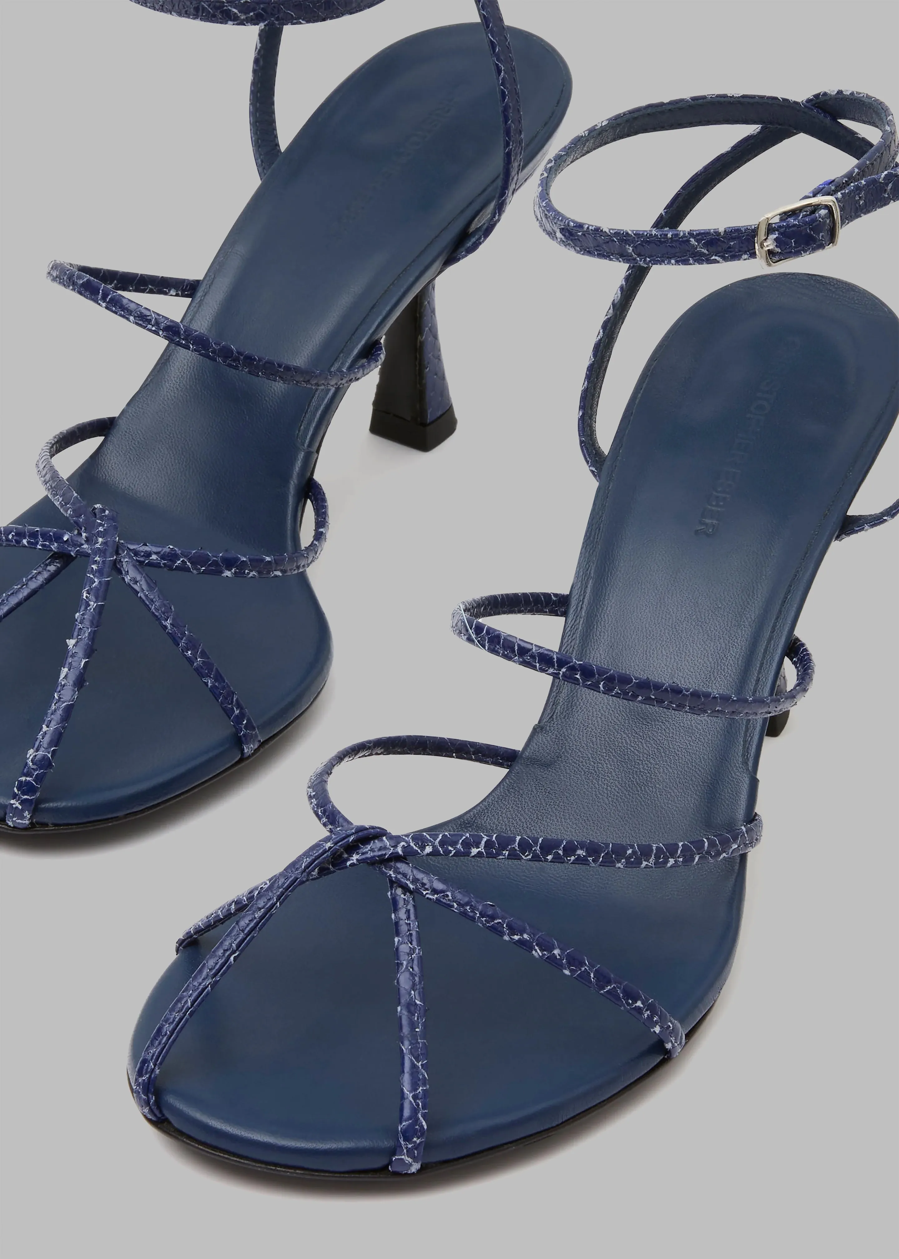 Christopher Esber Blaze Embossed Heels - Sodalite