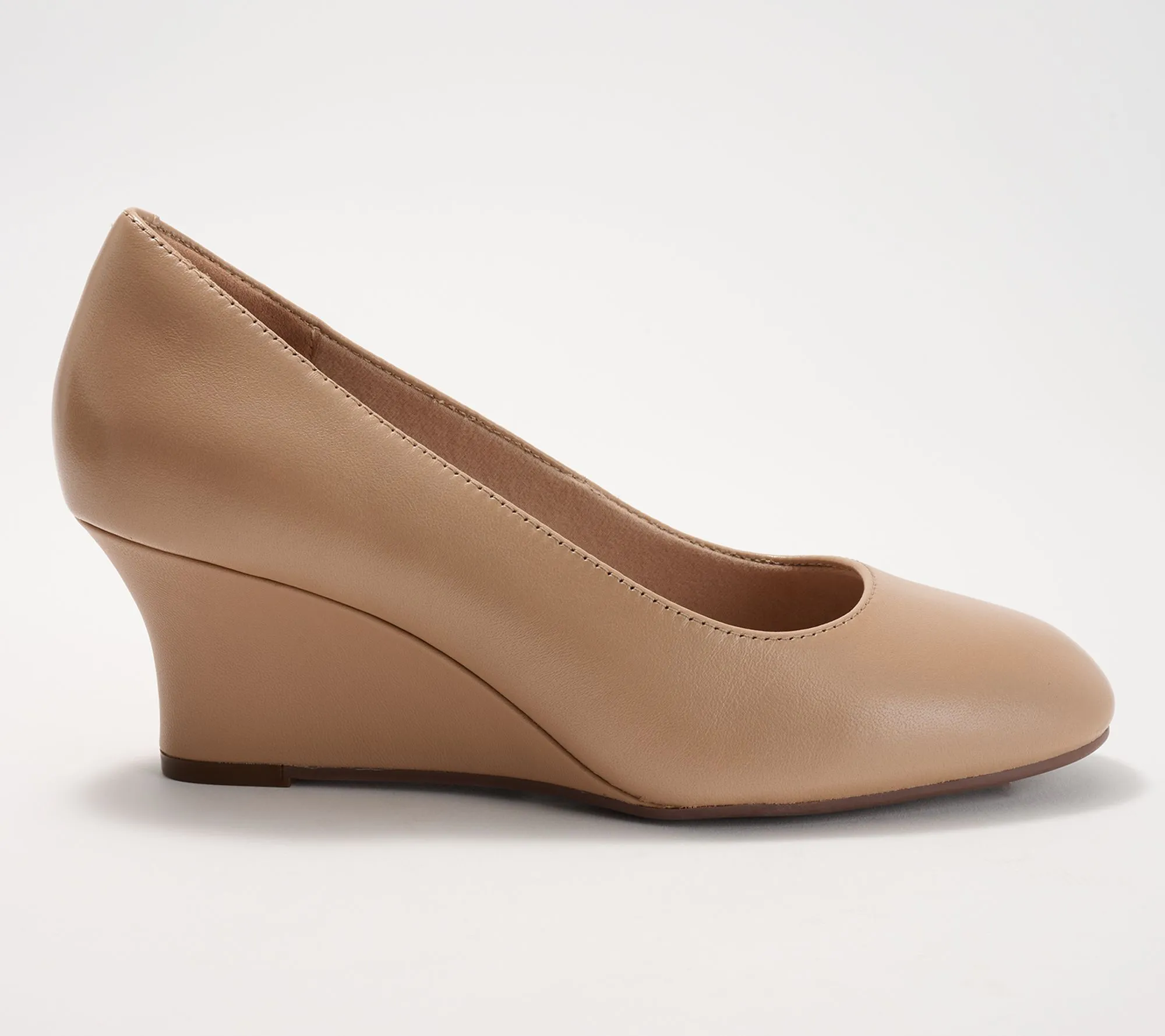 Clarks Collection Leather Dress Wedges -Olivette Pearl