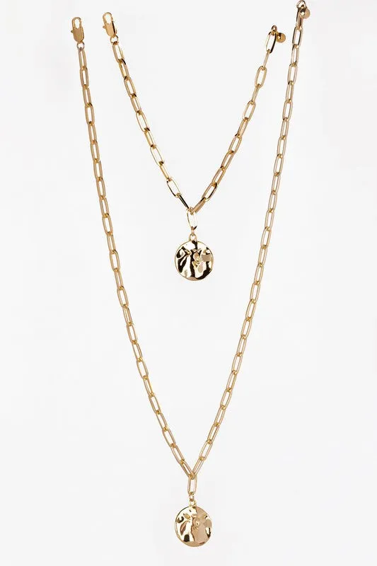 Cleo: Coin Pendant Clip Chain Set