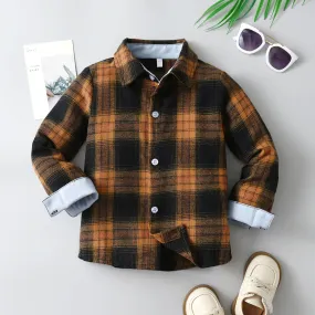 Color-blocked checked shirts for baby boys wholesale 23082879.