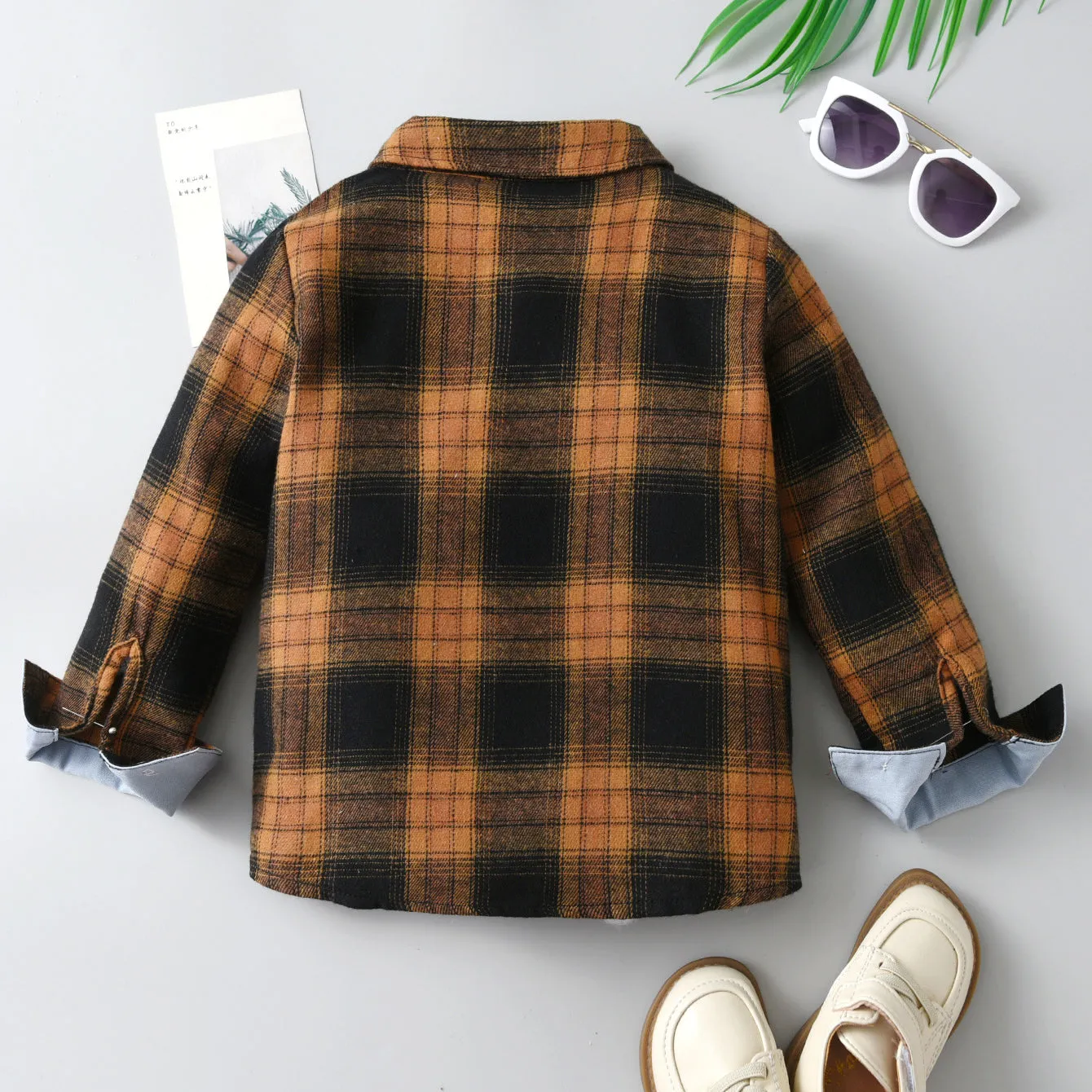 Color-blocked checked shirts for baby boys wholesale 23082879.