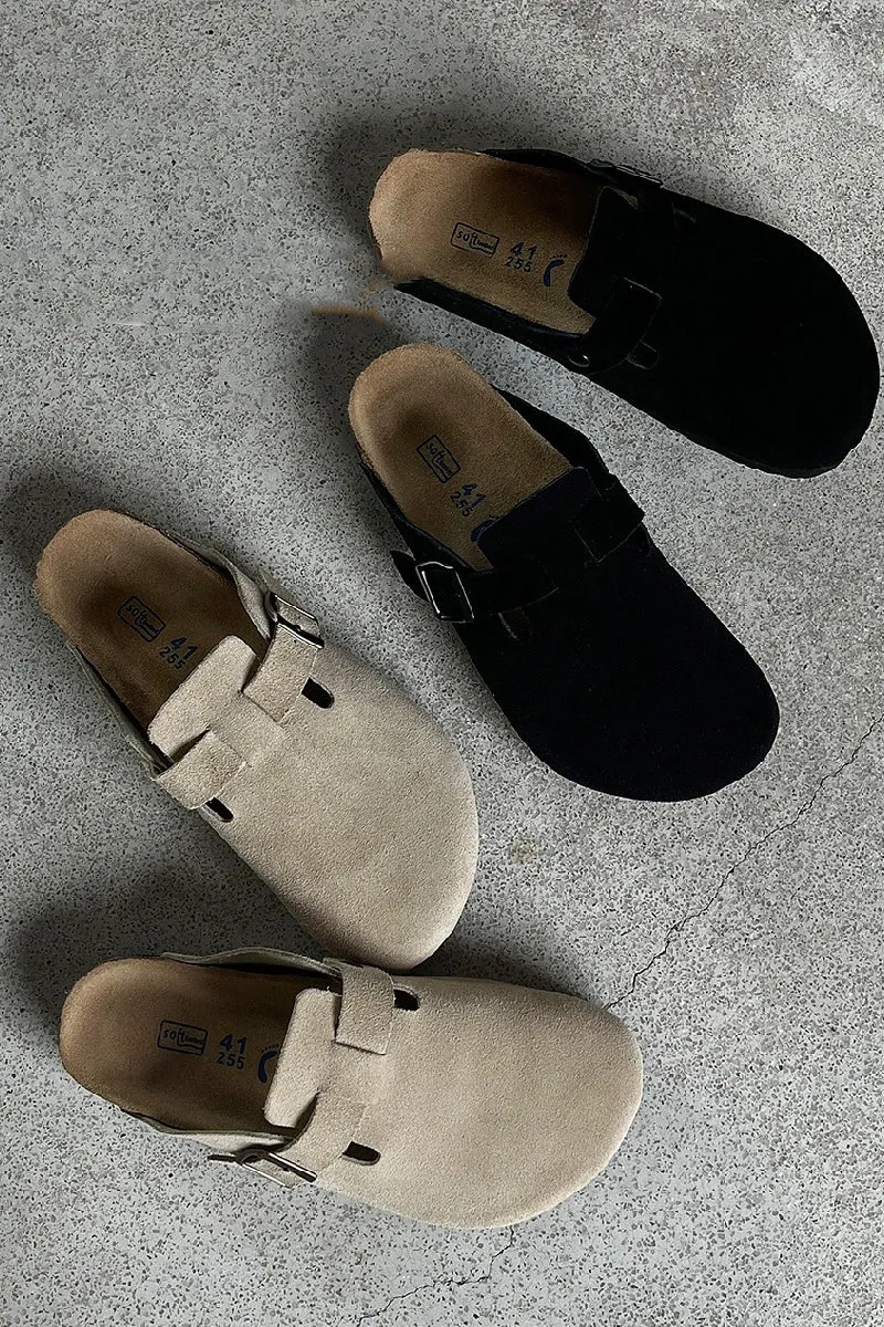 Cork Sole Leather Clog Mules