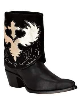 Corral Women's 14.5 Wing & Cross Convertible Black Pointed Toe Western Bootie