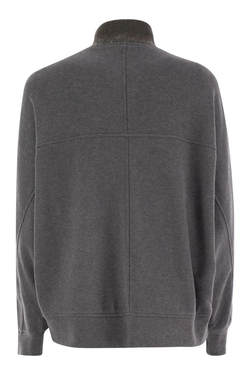 COTTON ZIPPED SWEATSHIRT