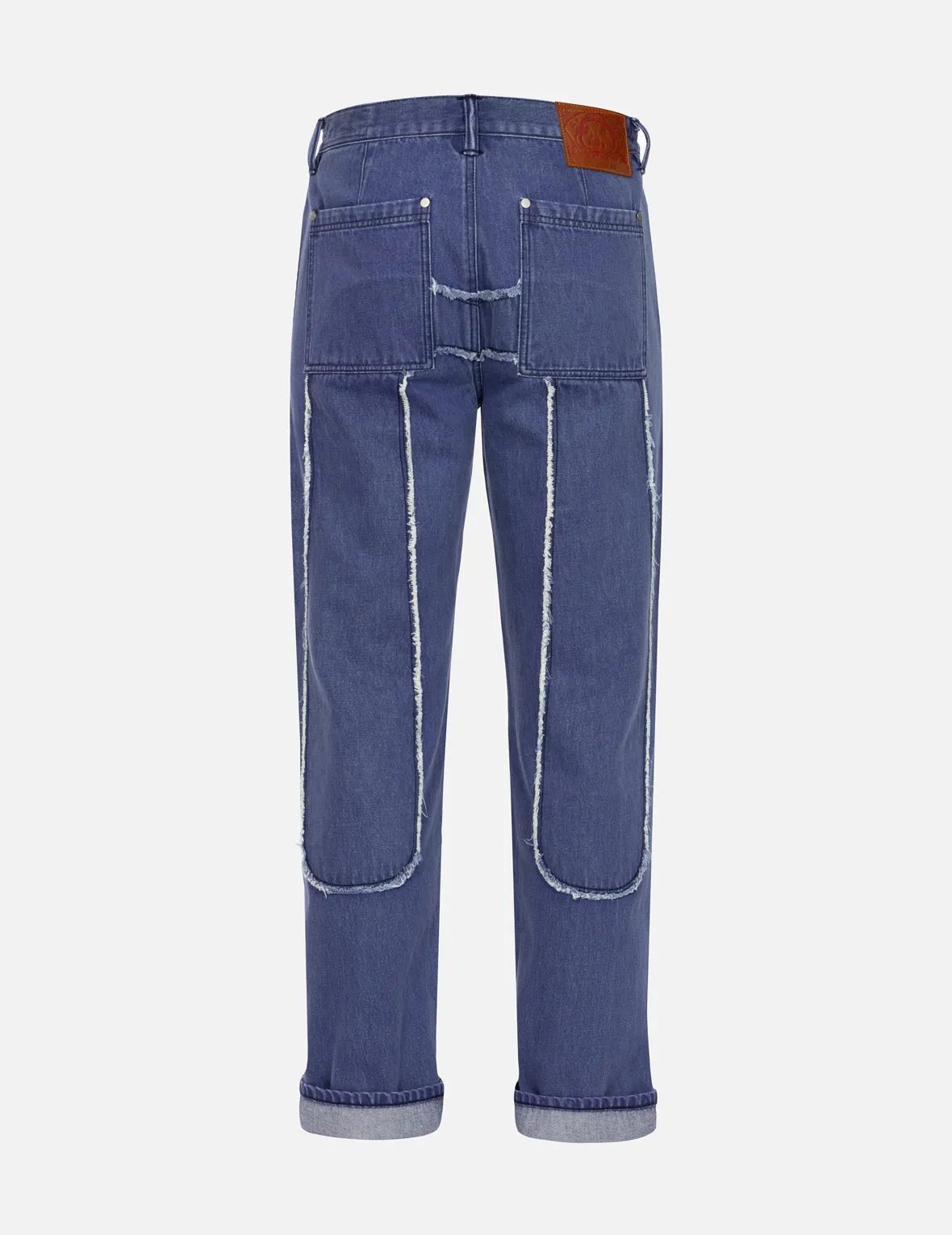 Daicock with Fringed Edges Baggy Fit Work Jeans