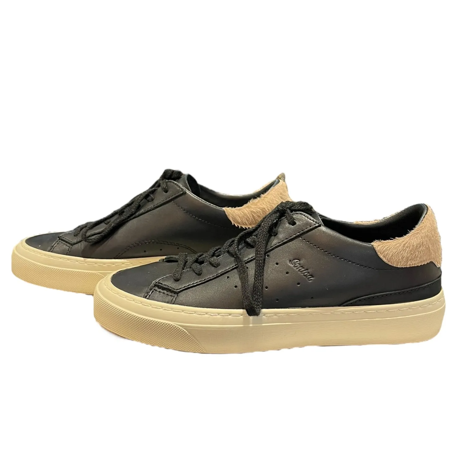 Date Black Leather Trainers