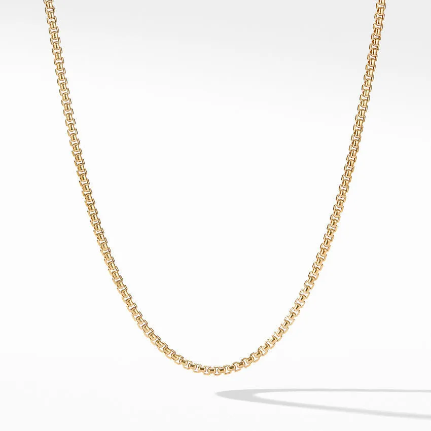 David Yurman Men's Box Chain Necklace in 18k Yellow Gold