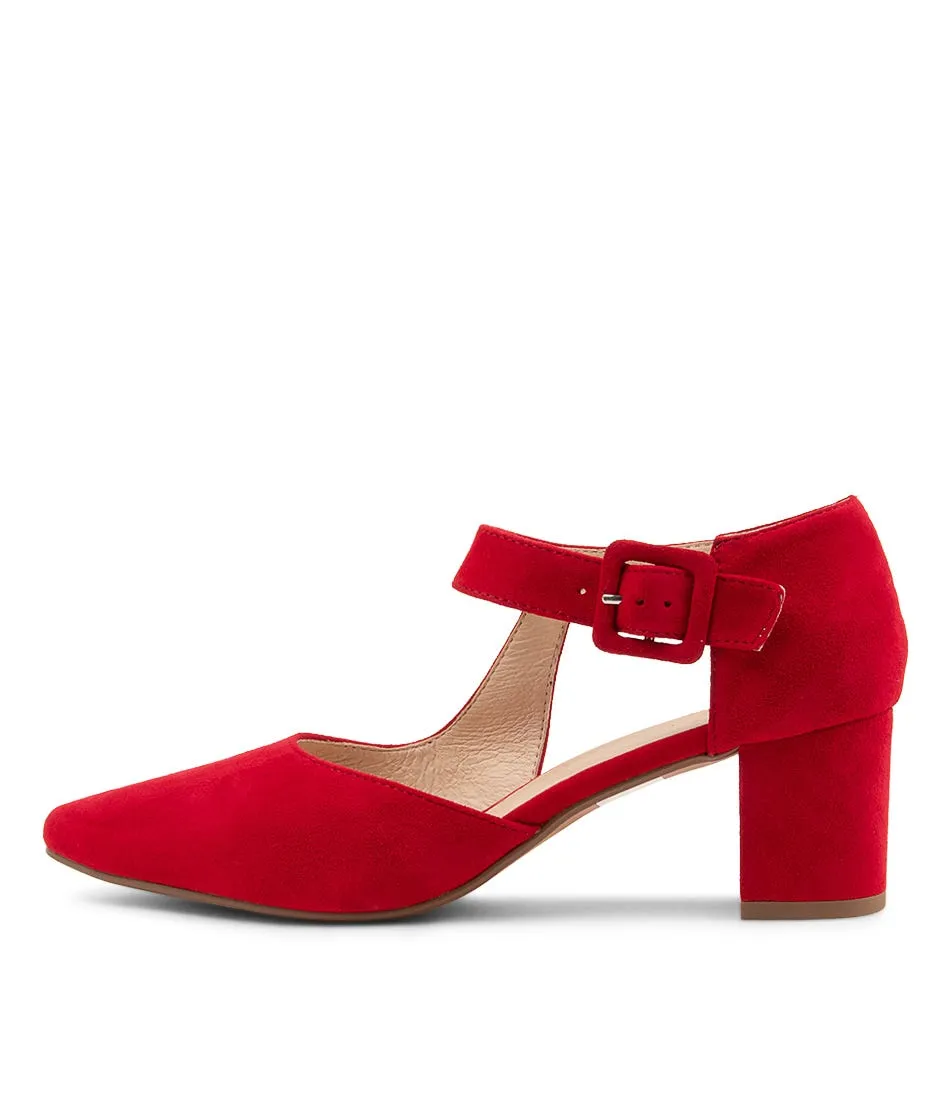 DIANA FERRARI Latisha Dark Red Suede Heels