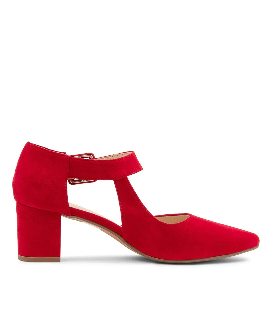 DIANA FERRARI Latisha Dark Red Suede Heels