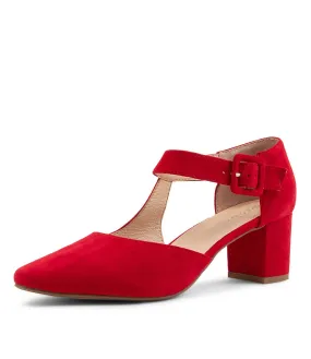 DIANA FERRARI Latisha Dark Red Suede Heels