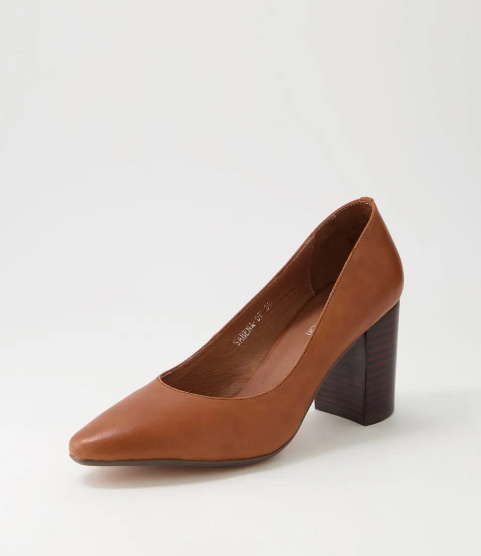 DIANA FERRARI Sabena Whisky Dark Brown Leather Heels