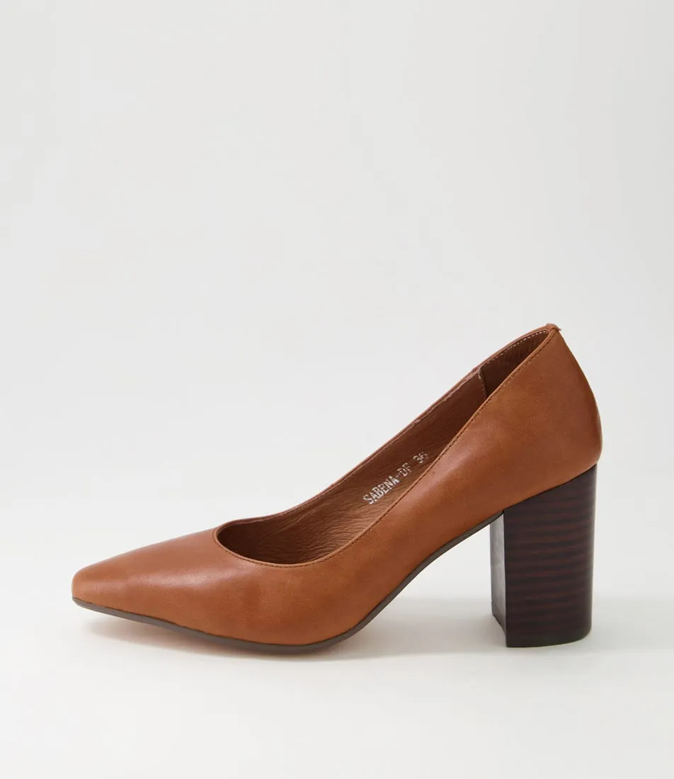 DIANA FERRARI Sabena Whisky Dark Brown Leather Heels