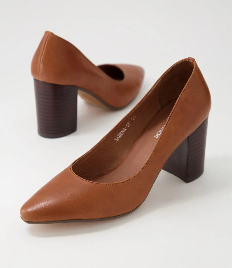 DIANA FERRARI Sabena Whisky Dark Brown Leather Heels