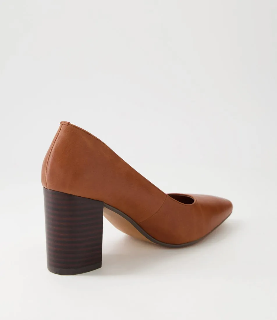 DIANA FERRARI Sabena Whisky Dark Brown Leather Heels