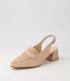 DIANA FERRARI Whoppi Dark Nude Leather Suede Heels