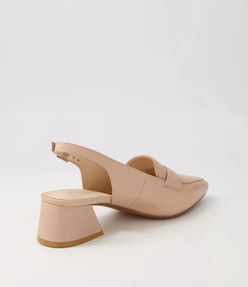 DIANA FERRARI Whoppi Dark Nude Leather Suede Heels