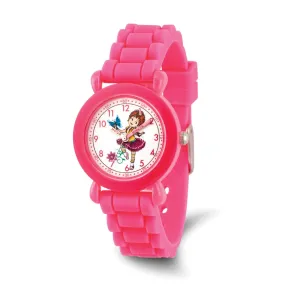 Disney Kids Fancy Nancy Pink Silicone Time Teacher Watch