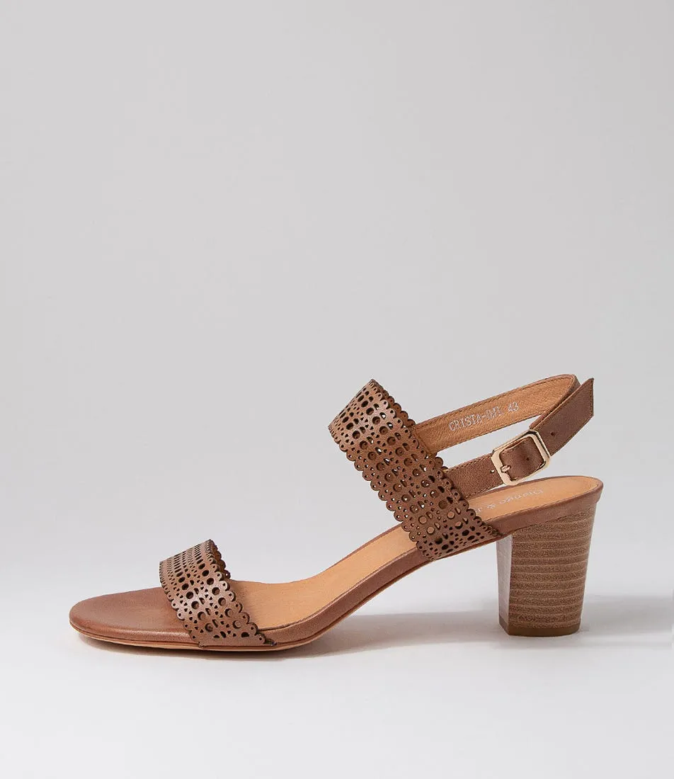 DJANGO & JULIETTE Crista Lrg Tan Leather Heels