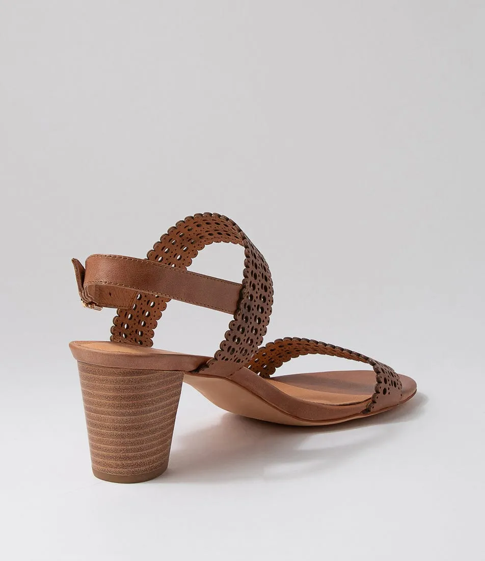 DJANGO & JULIETTE Crista Lrg Tan Leather Heels