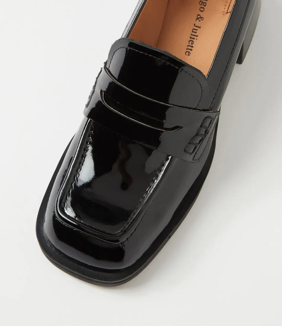 DJANGO & JULIETTE Elagant Black Patent Leather Heels