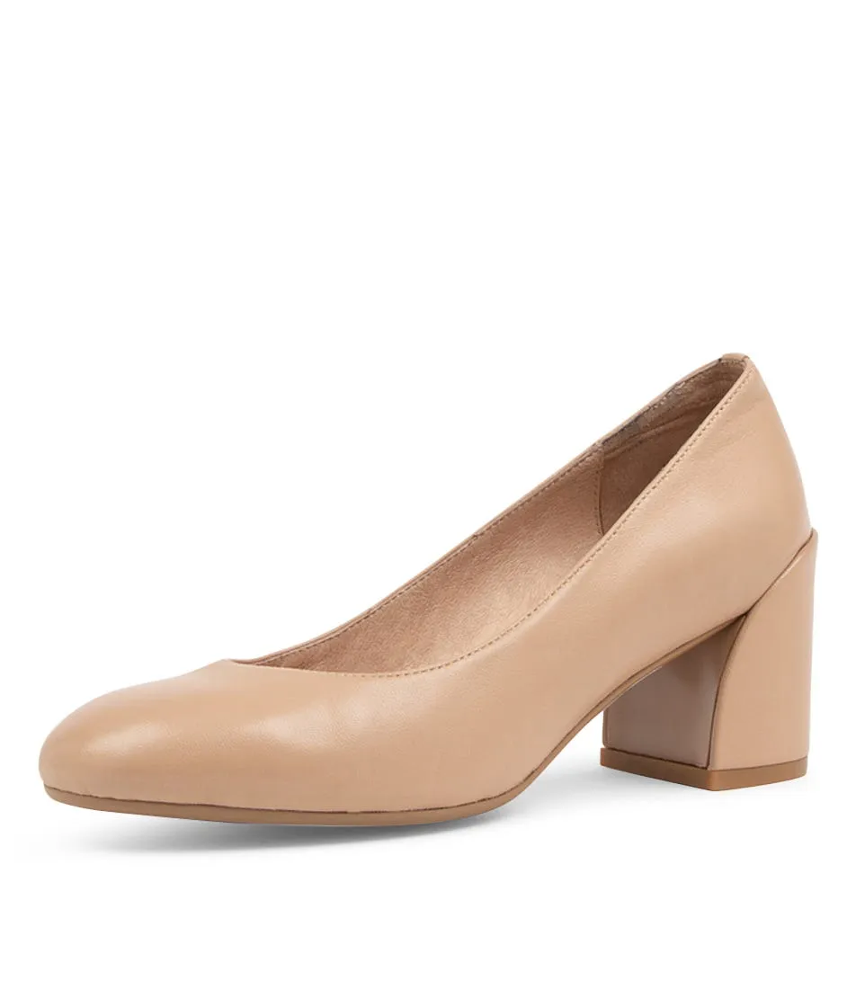 DJANGO & JULIETTE Kasey Dark Nude Leather Heels