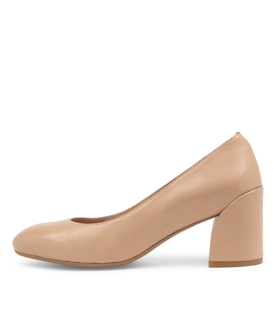 DJANGO & JULIETTE Kasey Dark Nude Leather Heels