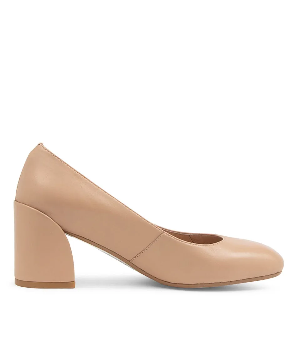 DJANGO & JULIETTE Kasey Dark Nude Leather Heels