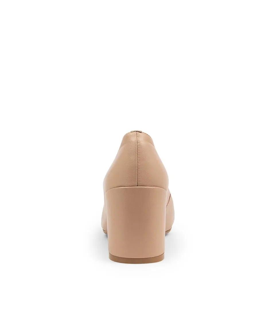 DJANGO & JULIETTE Kasey Dark Nude Leather Heels