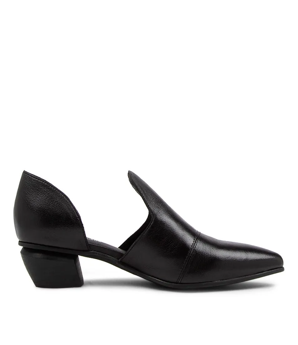 DJANGO & JULIETTE Naman Black Leather Heels Bh