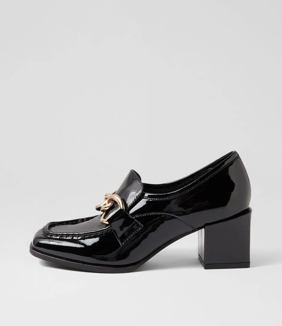 DJANGO & JULIETTE Wynten Black Patent Leather Heels