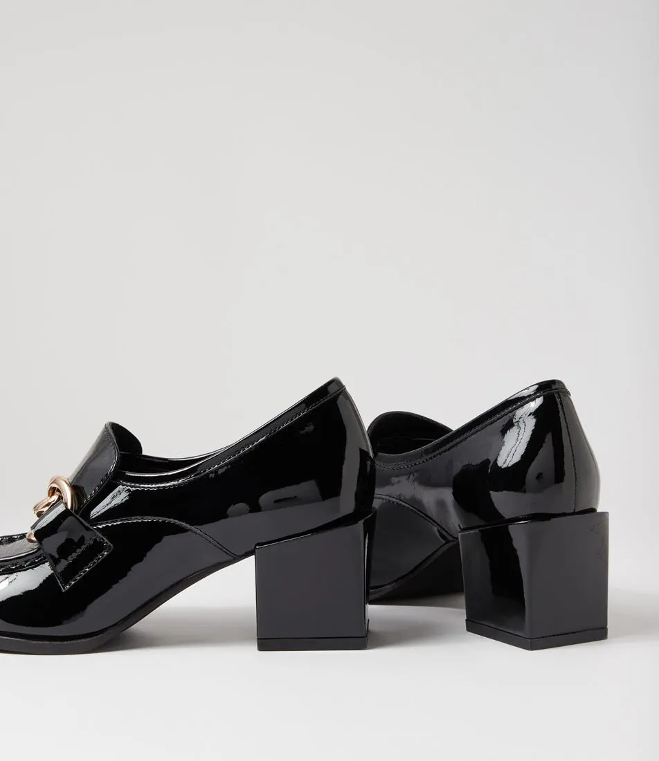 DJANGO & JULIETTE Wynten Black Patent Leather Heels