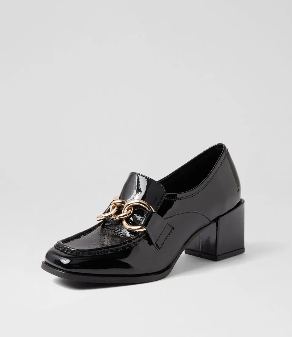 DJANGO & JULIETTE Wynten Black Patent Leather Heels