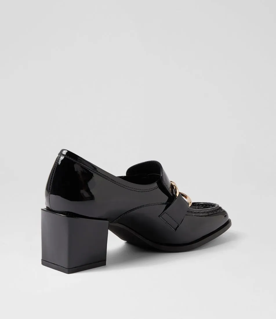 DJANGO & JULIETTE Wynten Black Patent Leather Heels