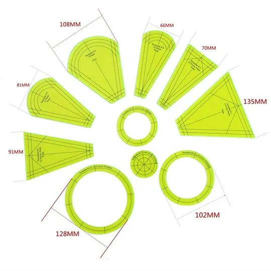 Dresden Plate Quilting Template Set (10PCS)