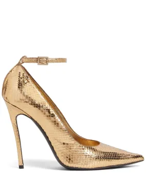 DSQUARED2 snakeskin-effect leather pumps - Gold