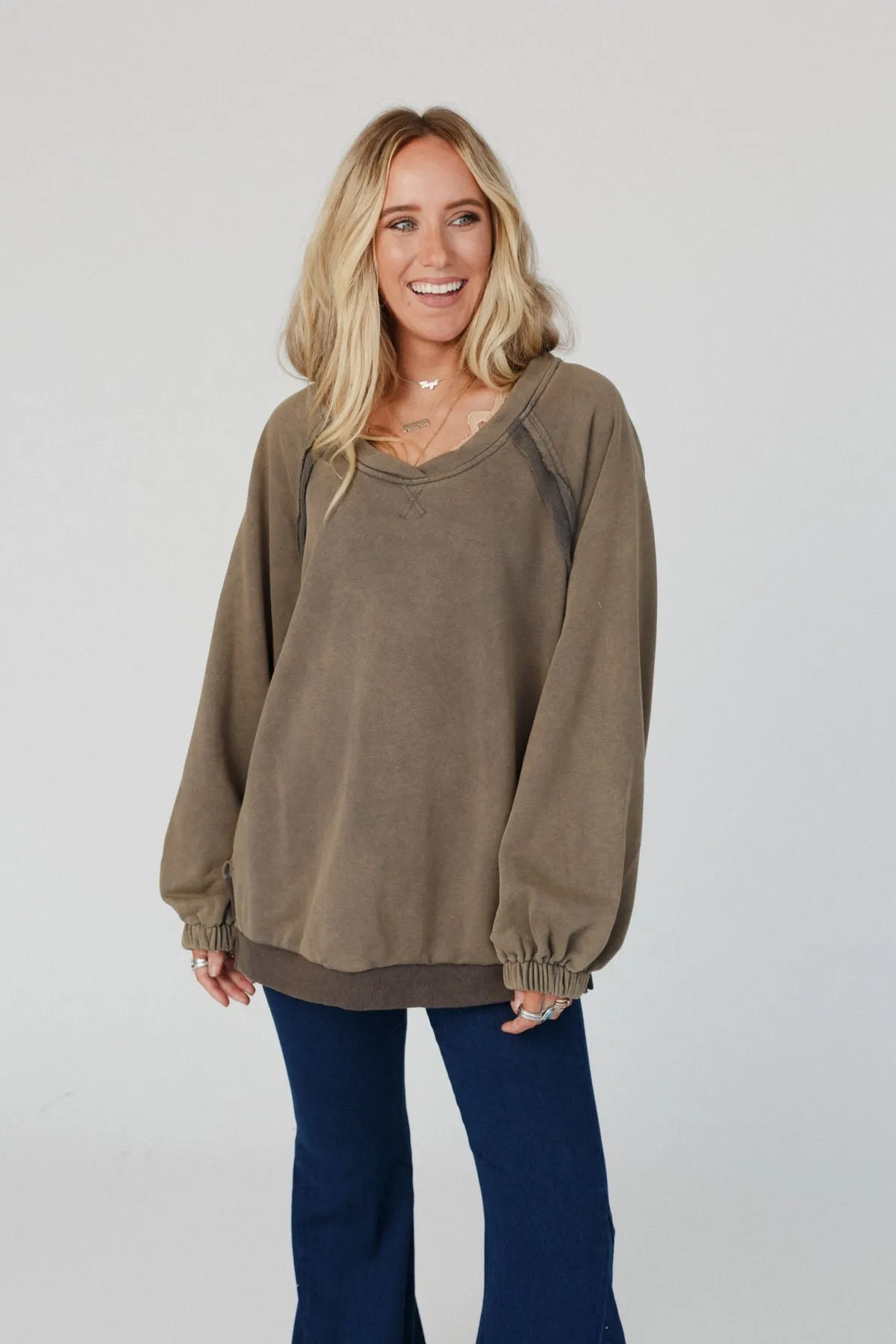 Dusty Charcoal Crossed Paths Sweatshirt